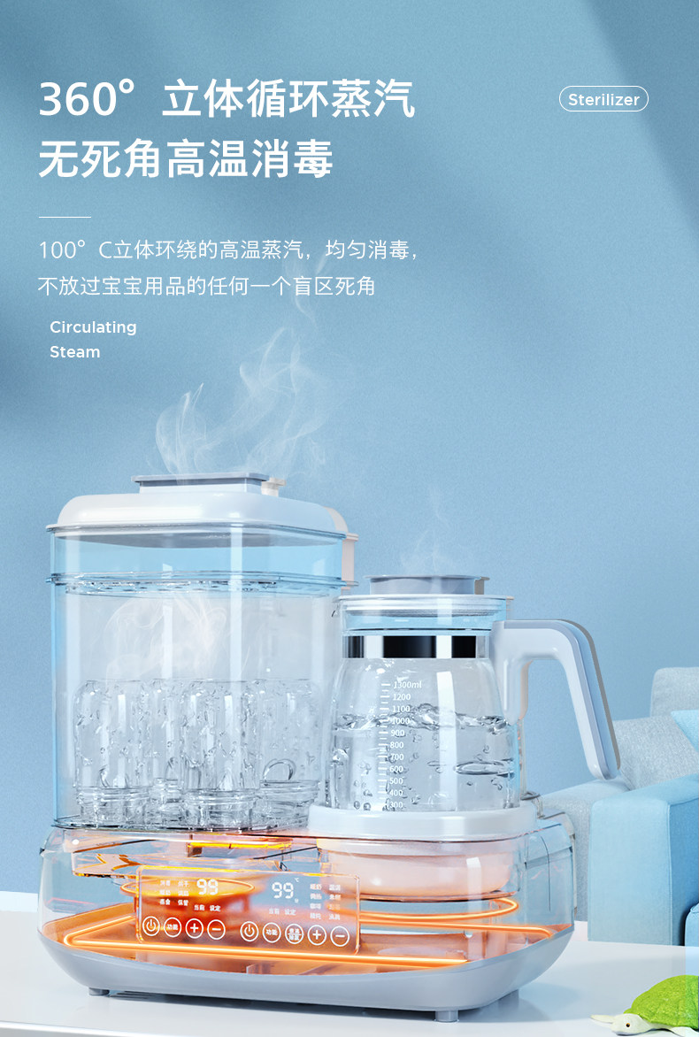 Portable Bottle Warmer - 220V Baby Bottle Sterilizer and Warmer
