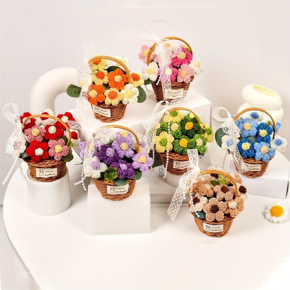 Handmade Puff Yarn Flower Mini - Baby Products Basket 리뷰 및 가격