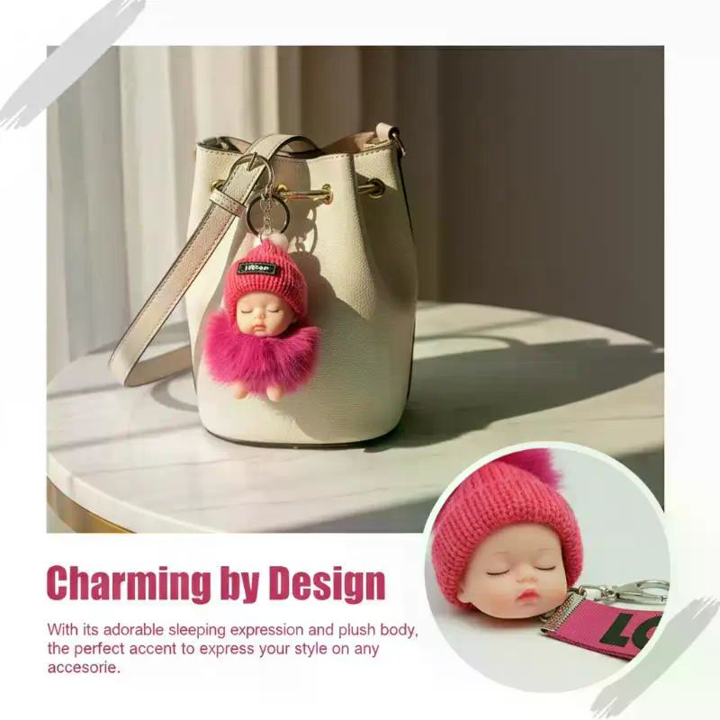 Pompom Sleeping Baby Keychain  - Baby Sleep Sack 리뷰 및 가격